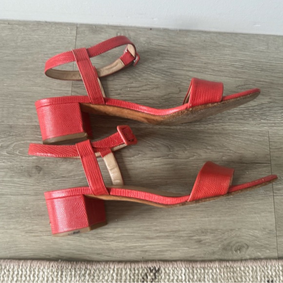Maryam Nassir Zadeh Red Faux Lizard Sophie Sandal Size 41 - Picture 6 of 8